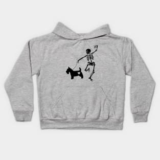 Scottie skull halloween Scottish Terrier Kids Hoodie